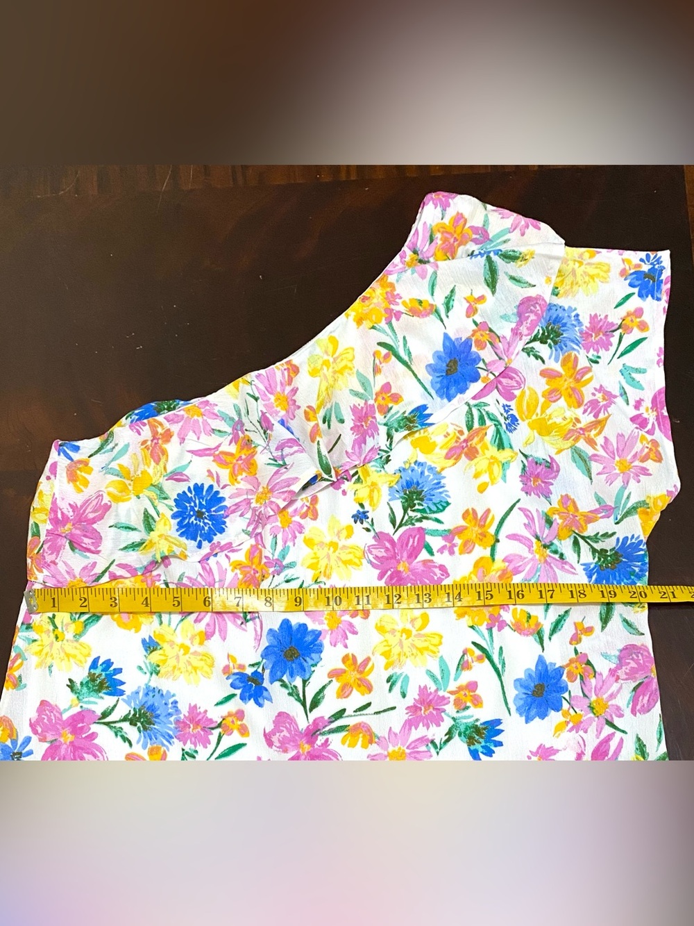 Emily Wonder Womens M Pink Yellow Asymmetrical Floral Dress Boho Cottagecore - Picture 8 of 12